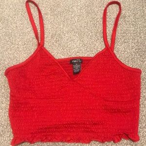 rue21 Ruched Red Crop Top